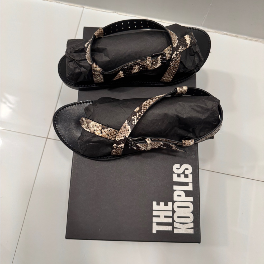 The Kooples Women’s Leather Snakeskin sandals- New with box!